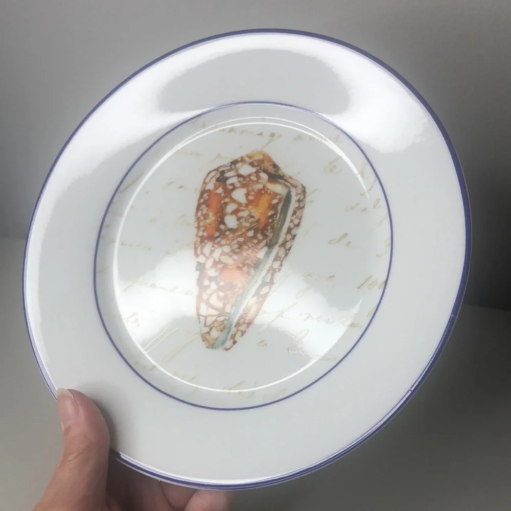 Williams Sonoma Set Seashell Salad Dessert Luncheon Plates